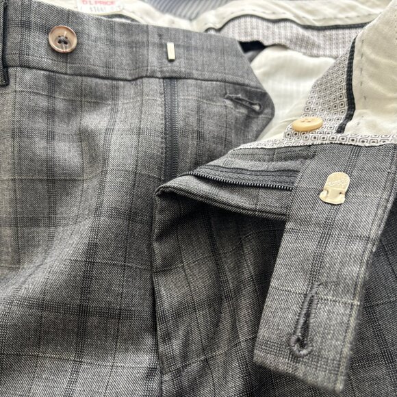 $1600 Jack Victor Grey Plaid Check Suit- 40, Pants 32 Made in Canada - Picture 12 of 16